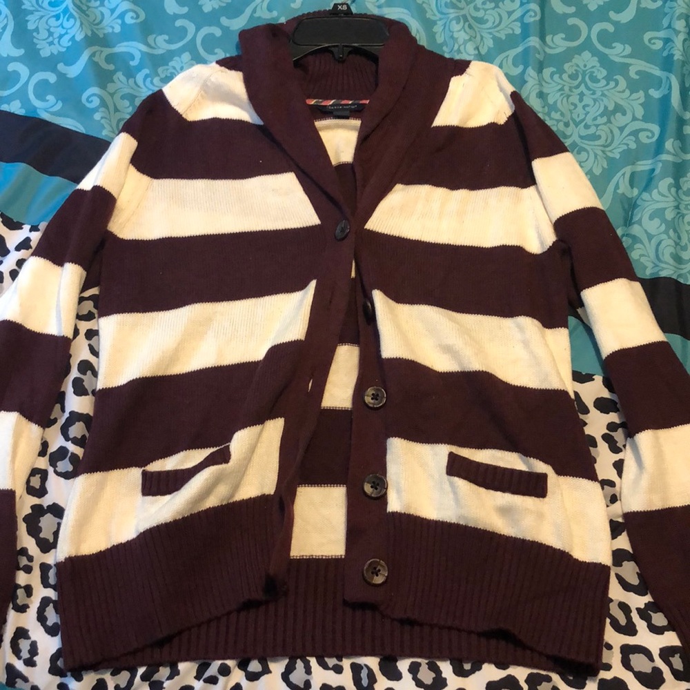 Tommy Hilfiger cardigan maroon sweater